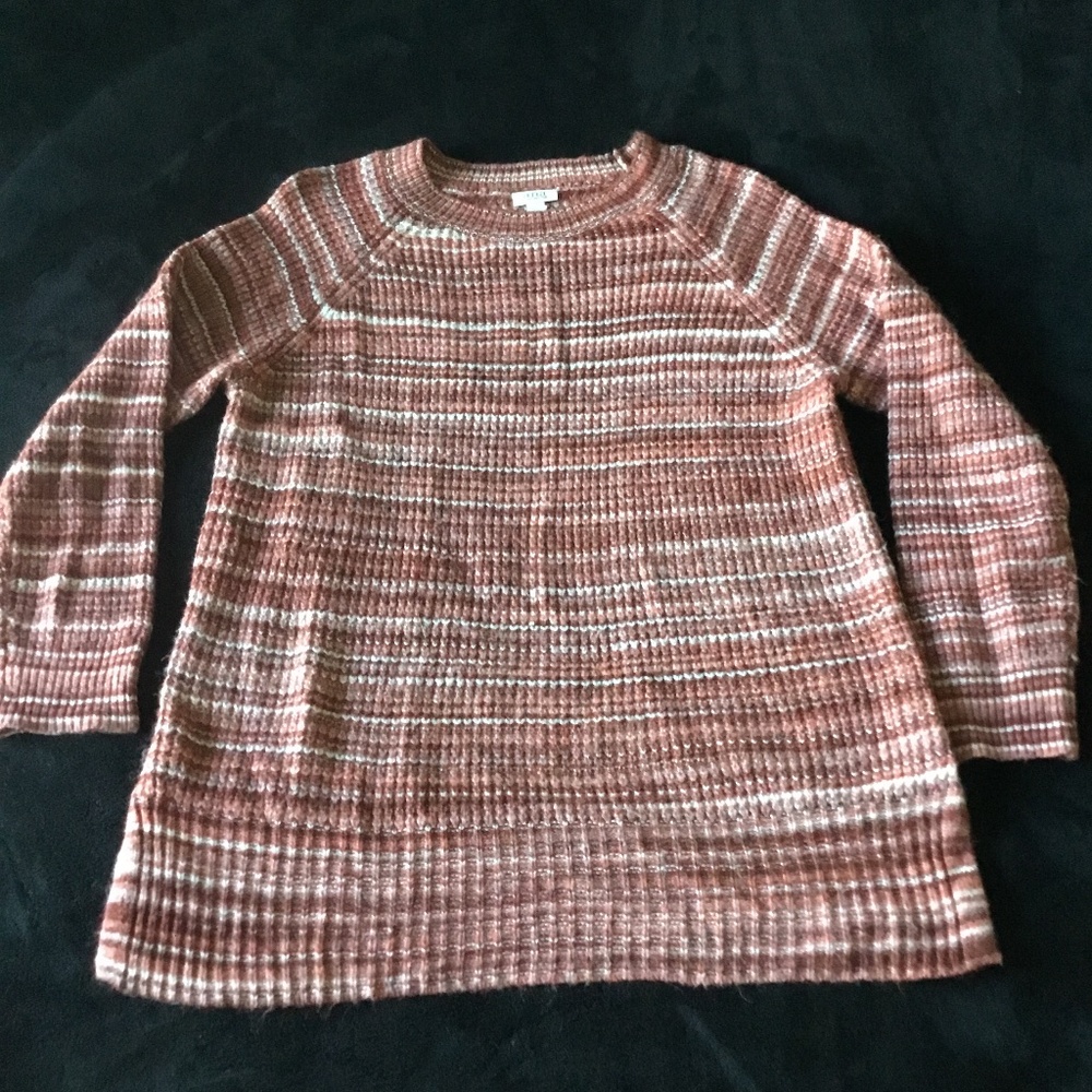 Women's a.n.a. Red Orange Pink Striped Sweater Tunic